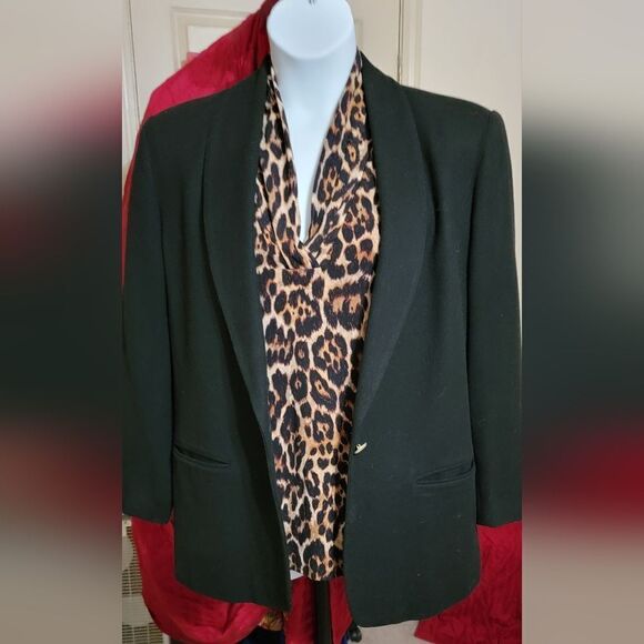 #319 Potomac Collection Vintage Black 100% Wool Blazer Size: 12 - Picture 4 of 4